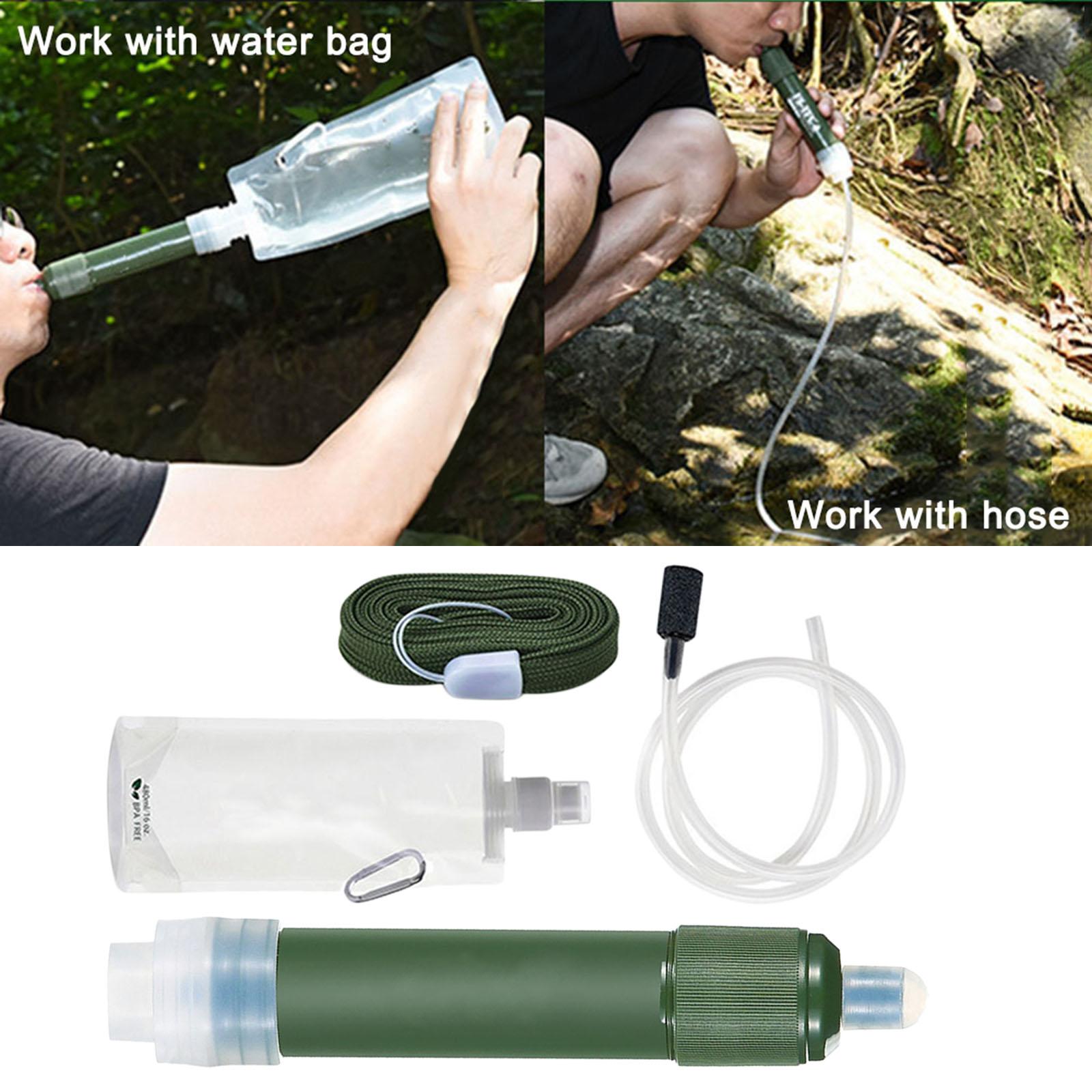 Compact Portable Outdoor Survival Water Filter Purifier Filtration, for Safe Outdoor Drinking