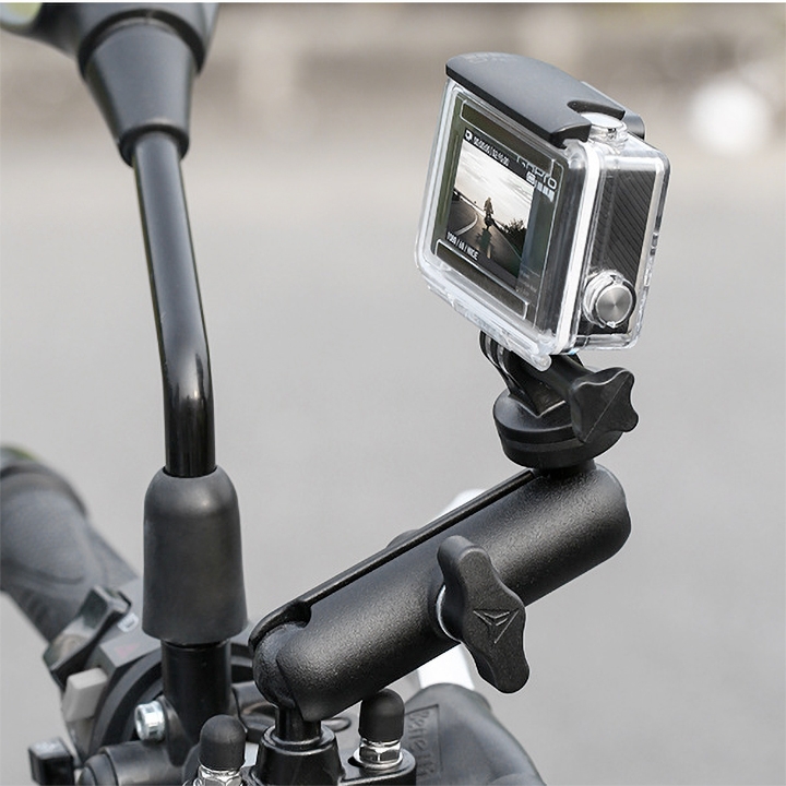 GIÁ ĐỠ CHO GOPRO VÀ ACTION CAM LÊN CHÂN KÍNH XE MÁY MOTOWOLF - HÀNG NHẬP KHẨU