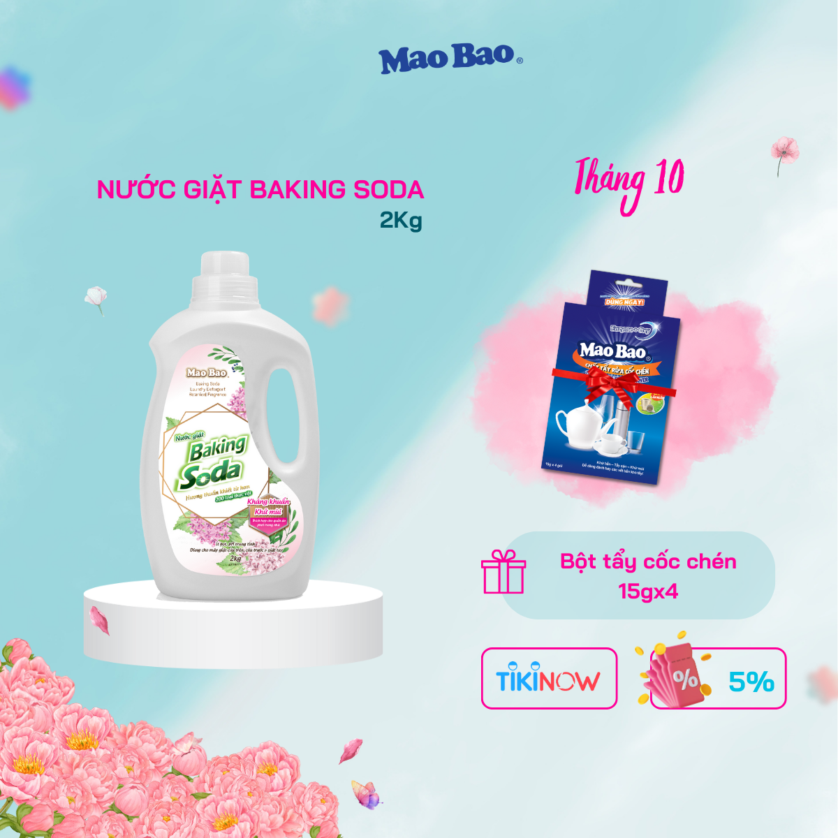 Nước Giặt Quần Áo Baking Soda Mao Bao 2000g