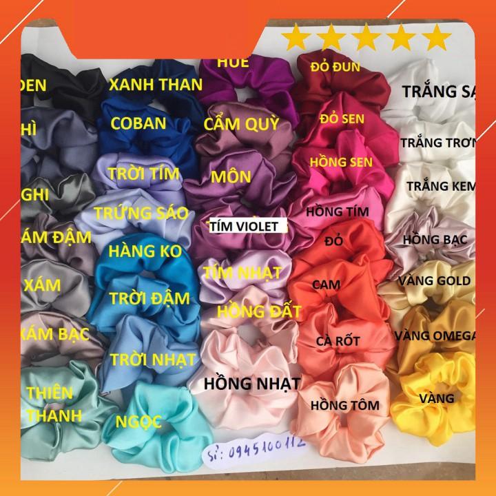 Dây Cột tóc vải scrunchies buộc tóc vải trơn bóng loại đẹp hot trend