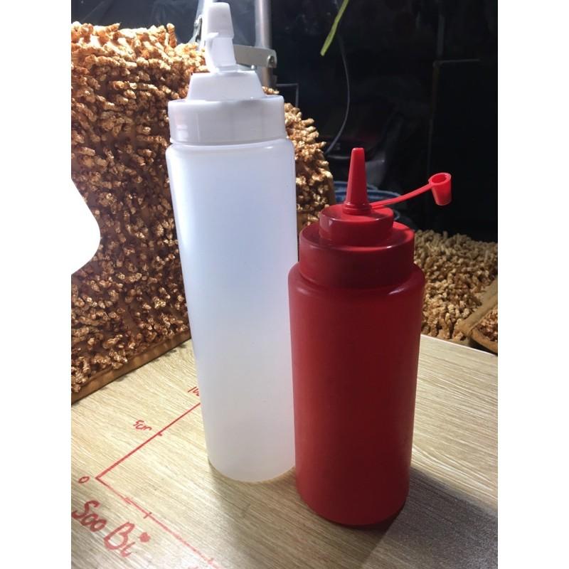 bình bơm Siro, tương - Trắng,Bình bơm siro 500ml