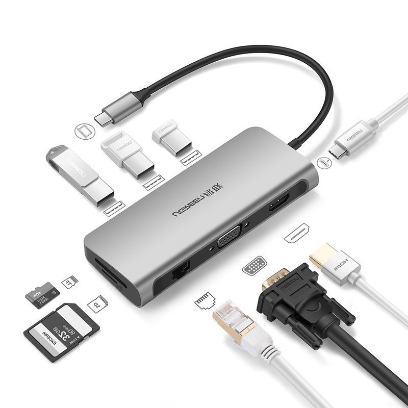 Hub USB C Multi HDMI 4K, Enthernet, USB 3.0, PD, TF, SD Ugreen CM179 40873 - Hàng Chính Hãng