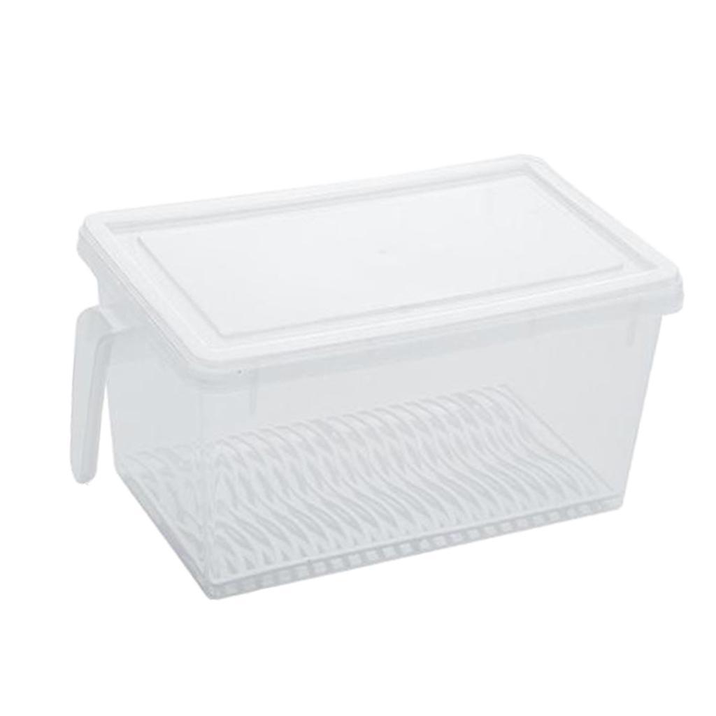Plastic Food Storage Container Refrigerator Organizer Box with Handle