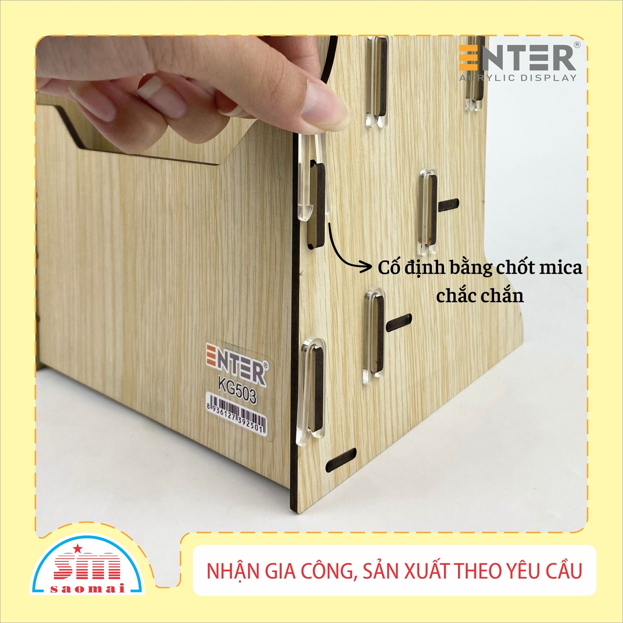 Kệ gỗ 3 ngăn Enter KG503 A5 lắp ráp