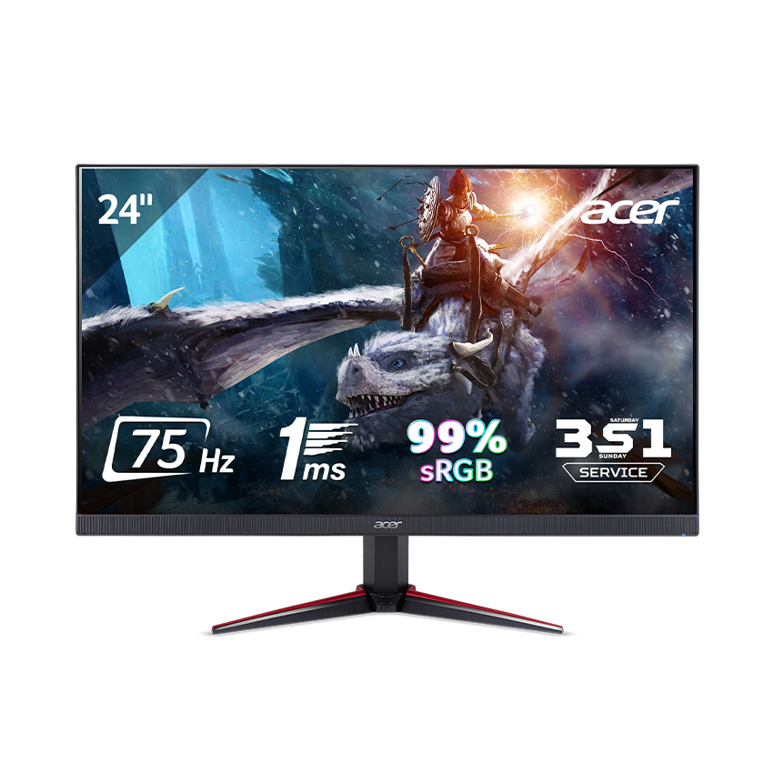 Màn hình Acer Nitro VG240Y (23.8&quot;/FHD/IPS/75Hz/1ms/250nits/HDMI+VGA+Audio/Freesync) - Hàng Chính Hãng