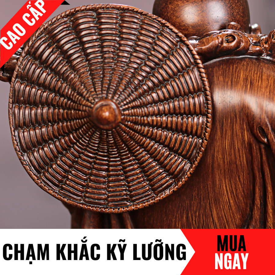 Tượng Phật Di Lặc Cưỡi Rồng Trang Trí Phong Thủy Cao 23cm