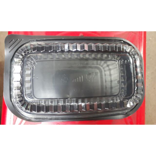 Hộp nhựa đen H17 đựng cơm, bún miến trộn...
