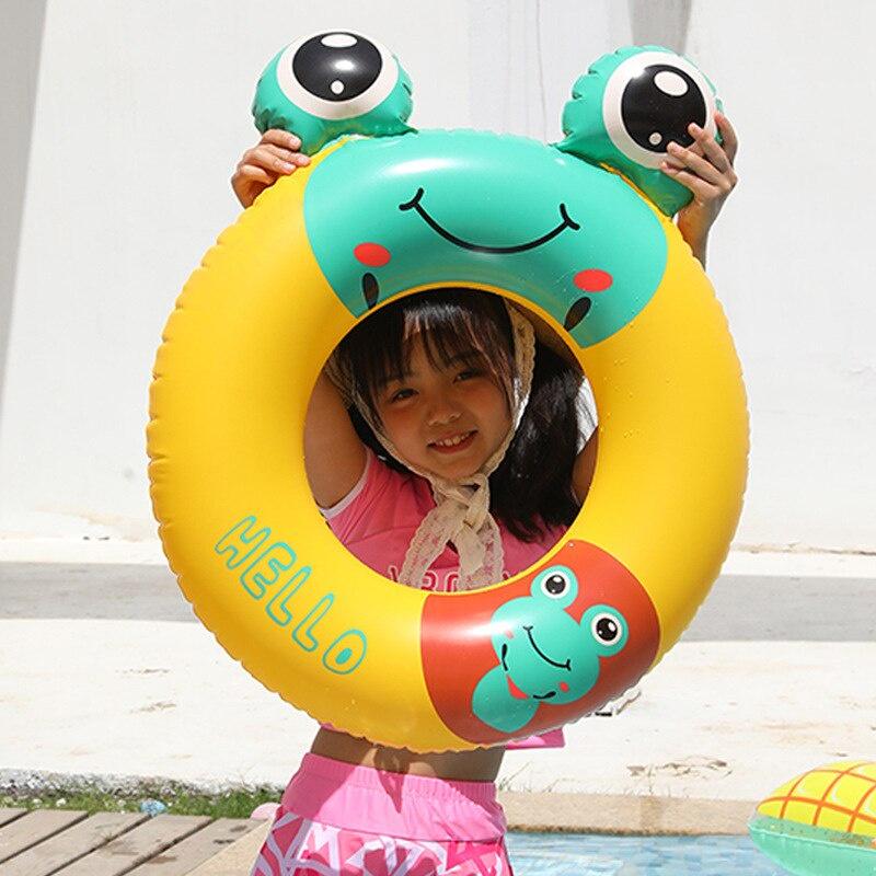 Phim hoạt hình Ếch mắt to Vòng cao su bơm hơi cho trẻ em Bể bơi Phao bơi cho bé Vòng bơi Bánh xe nước Vòng tròn bơi