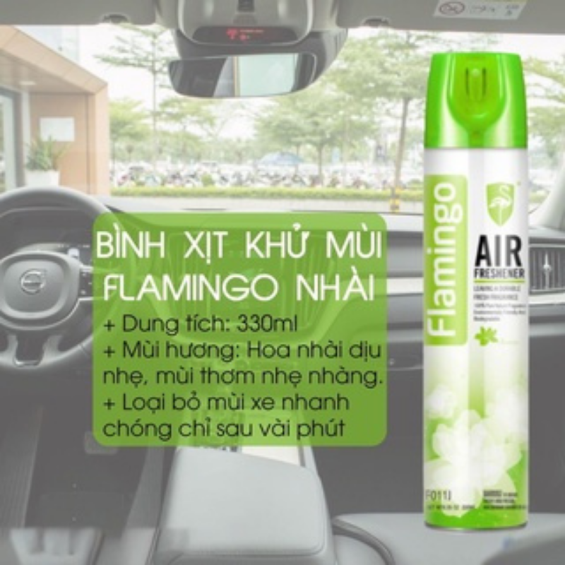 Nước hoa xịt khử mùi hôi xe oto chiết xuất 100% gồm 6 mùi hương thơm từ thiên nhiên Flamingo F011 330ml NHX-01