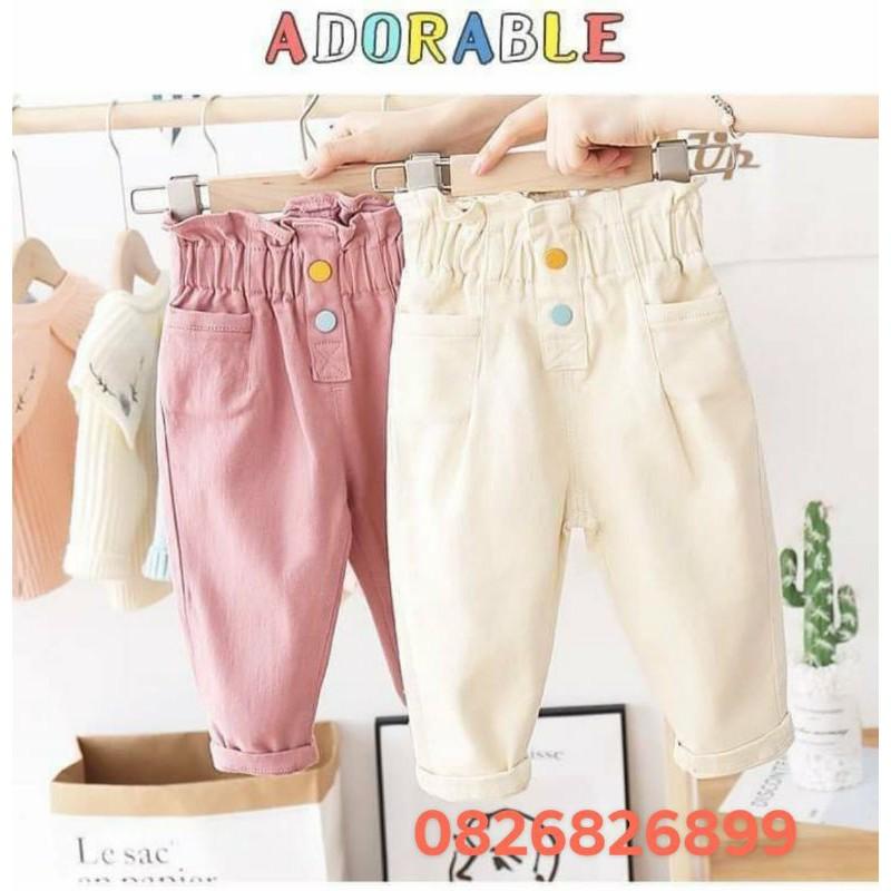 (Size 11-31kg) Quần bò, quần kaki dài cho bé gái siêu mềm, co giãn