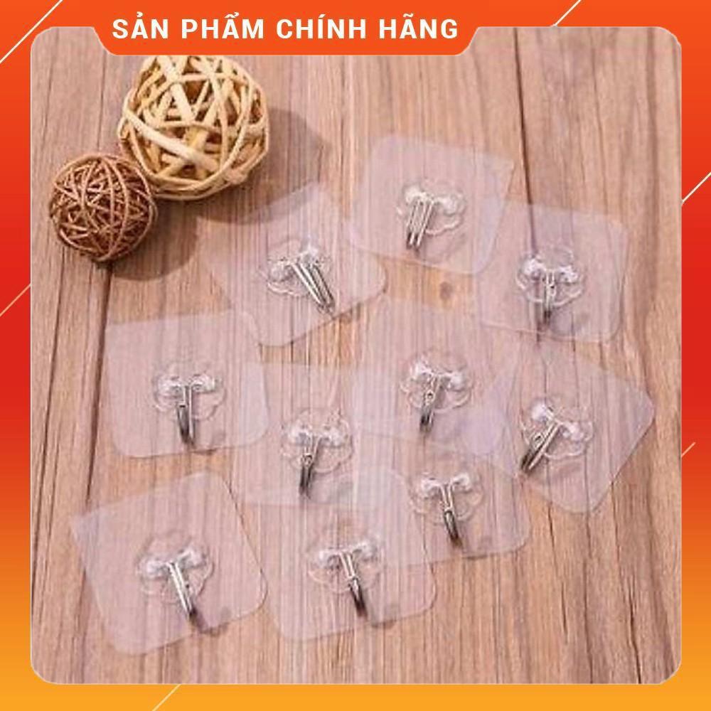 Combo 10 Móc Dán Tường Trong Suốt Siêu Dính Chịu Lực Tốt Treo Đồ, Quần Áo, Móc Treo Nhà Tắm Nhà Bếp