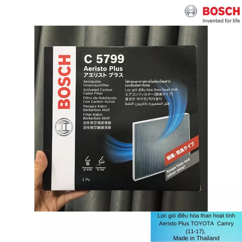 Lọc Gió Điều Hòa Có Than Hoạt Tính / BOSCH / Ariesto Plus C5799 / Cho Xe Camry , Vios , Fortuner/Hilux ...