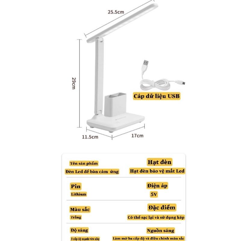 Đèn Học Đèn Đọc Sách Gấp Gọn Kiêm Giá Đỡ Điện Thoại Khay Để Đồ - có tích điện, điều chỉnh độ sáng bảo vệ mắt