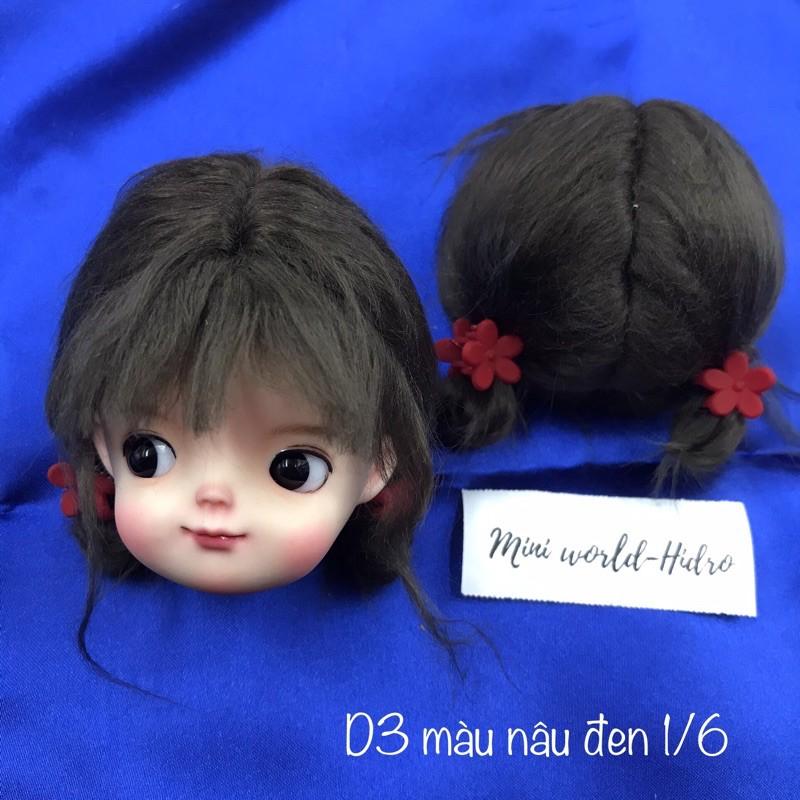 Wig len Tóc giả dành cho búp bê BJD Size 1/6 mong ming meng handmade.