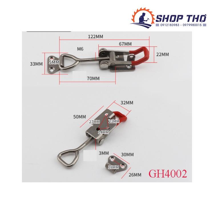 Sập móc nhanh GH4003 thép, inox 304, sập móc nhanh GH002 inox 304