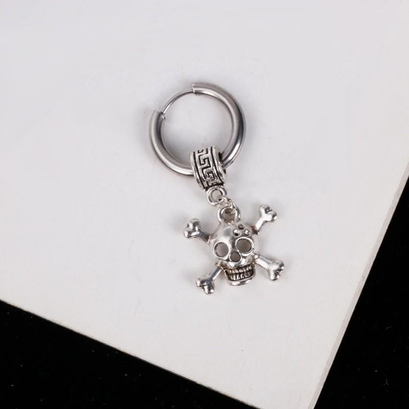 Bông tai khoen tròn đầu lâu cực chất