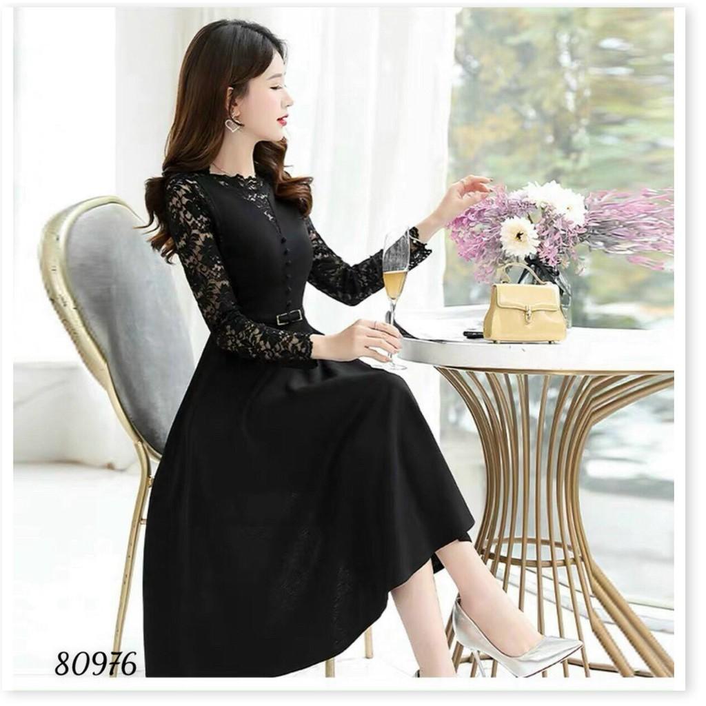 ĐẦM UMI PHỐI REN KÈM NỊT SIÊU ĐẸP TÔN DÁNG CHO CHỊ EM THỜI TRANG LANO STORE