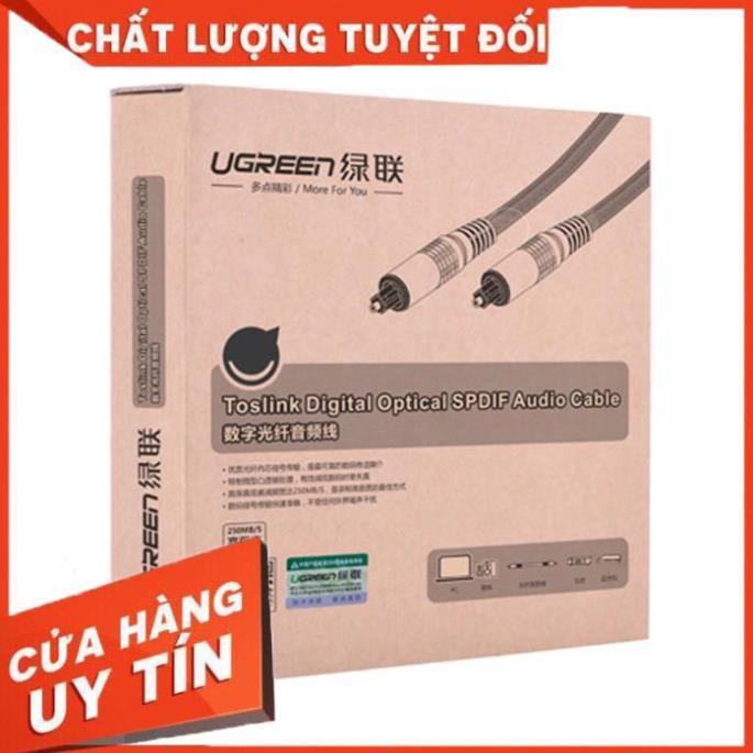 Cáp audio quang (Toslink, Optical)vỏ nhôm Ugreen 10540 kết nối loa âm li với DVD, VCD, Mini Disc, Tivi