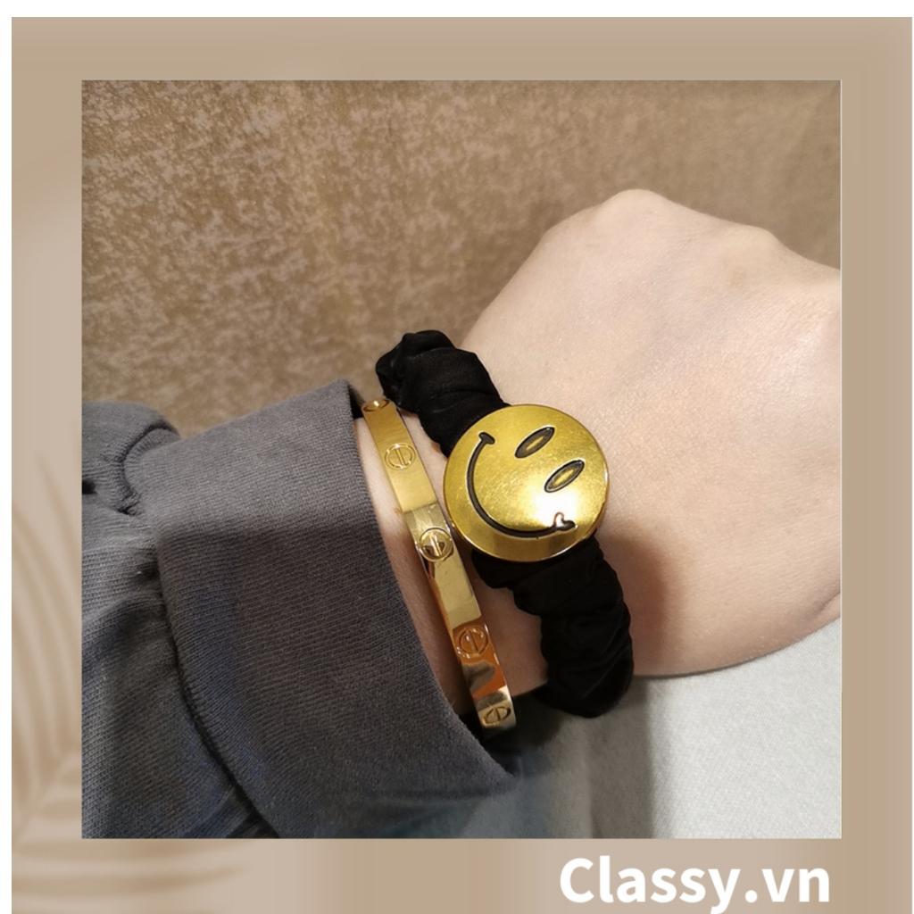 Dây cột tóc Classy màu đen basic, một vòng dây co dãn tốt dành cho nữ PK1213