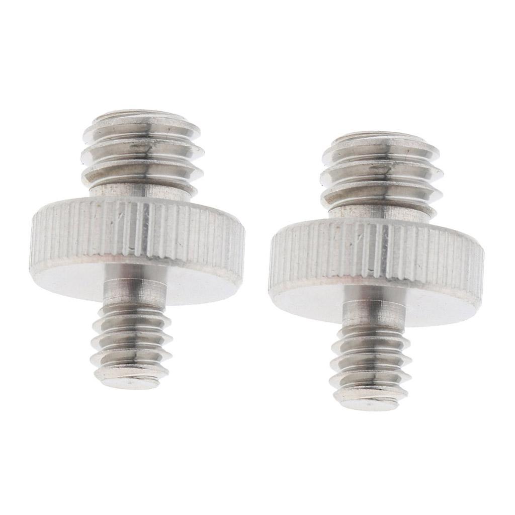 2 Pieces Male to Male 1/4 "to 3/8" Threaded Screw Adapter for Camera