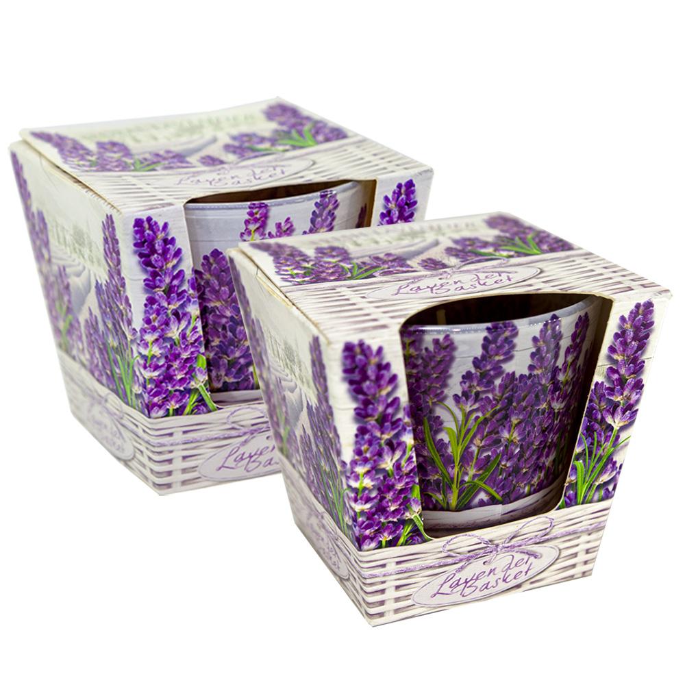 Combo 2 ly nến thơm Bartek nhập khẩu Châu Âu Lavender Basket 115g - hoa oải hương