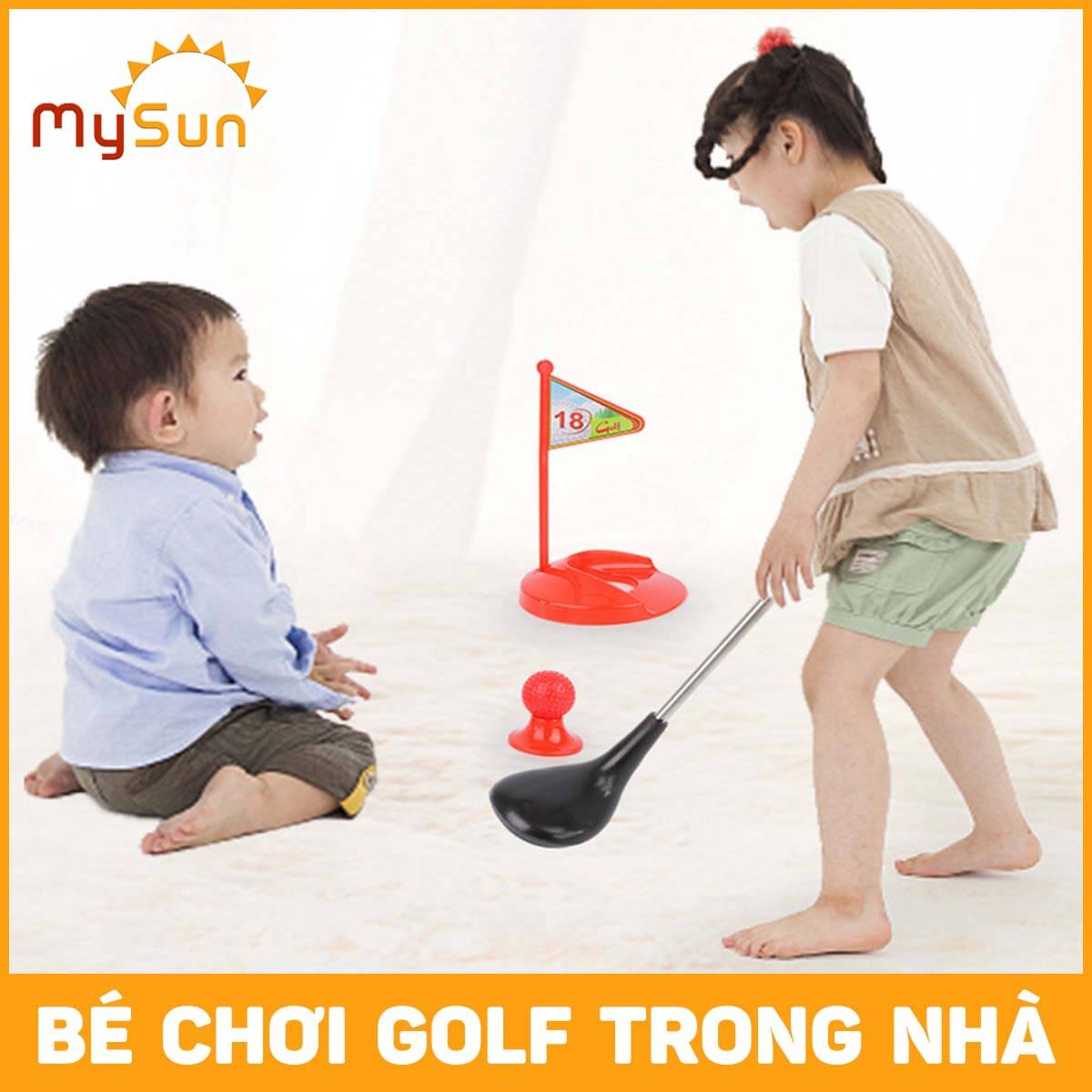 Bộ đồ chơi gậy đánh GOLF trẻ em cho bé vận động thể thao trong nhà ngoài trời MySun