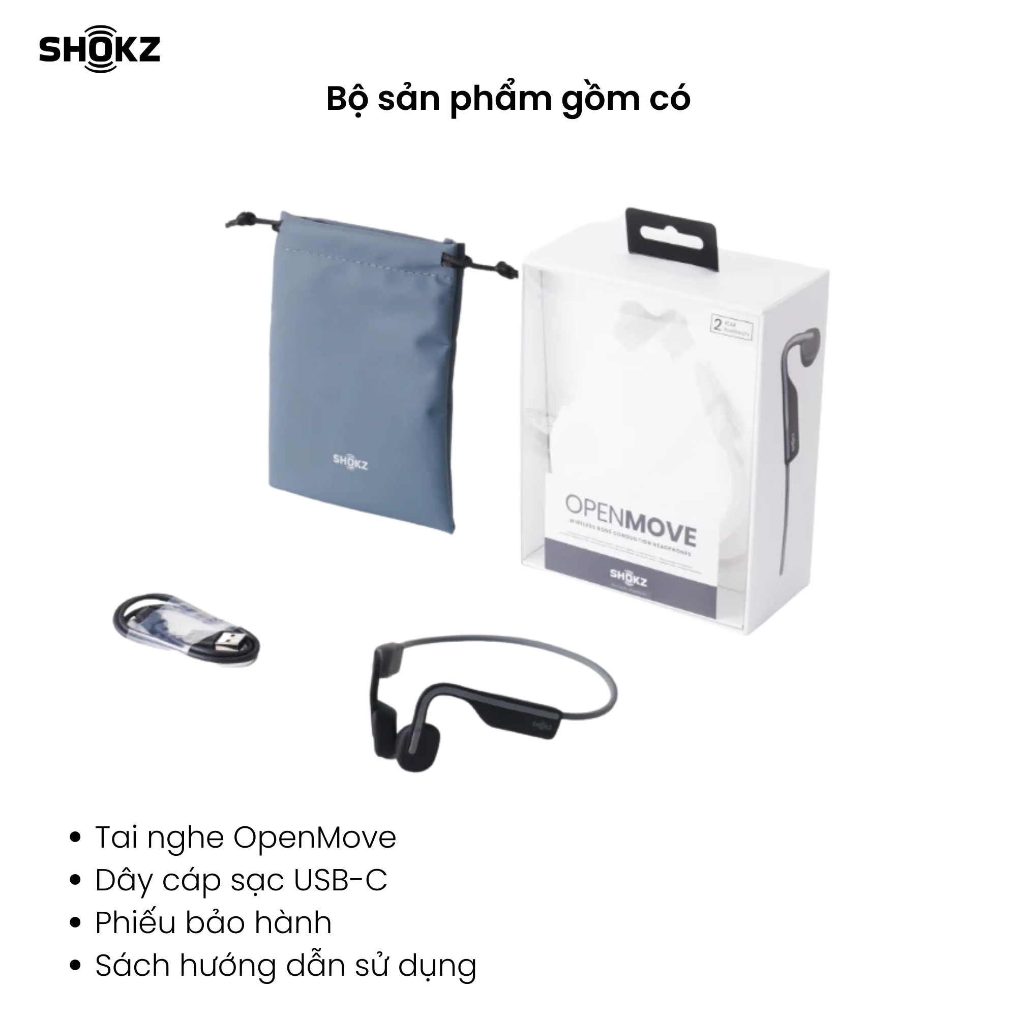 Tai Nghe Bluetooth Thể Thao Truyền Âm Thanh Qua Xương SHOKZ OPEN MOVE S661 Màu Hồng - Hàng chính hãng