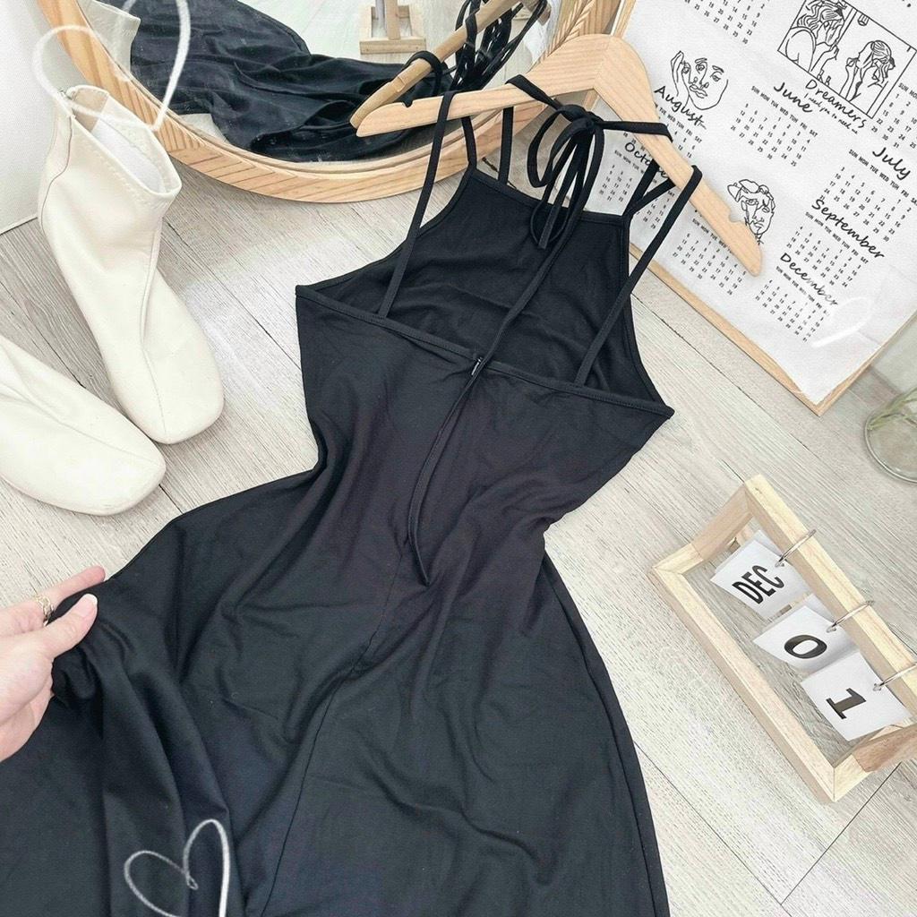 ĐẦM MAXI CỔ YẾM THUN 14192