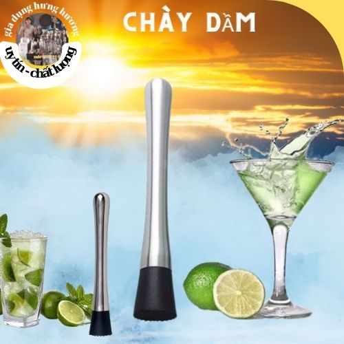 Chày dầm bar, pha chế inox