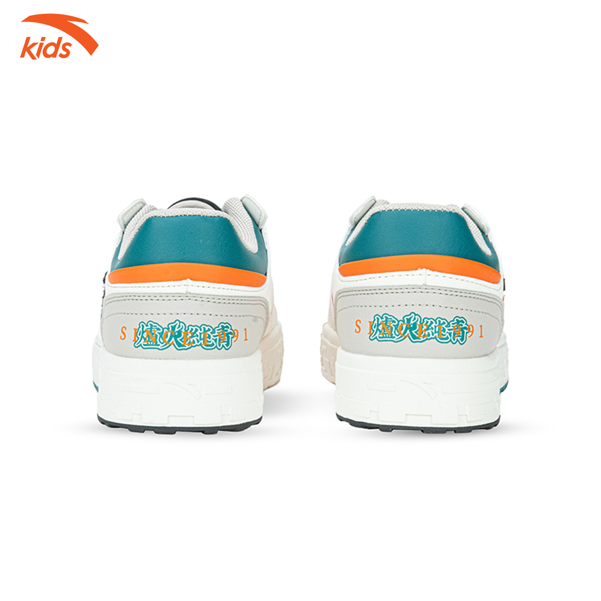 Giày đế bằng bé trai Anta Kids thiết kế dây buộc, da PU mềm mịn 312238002-5