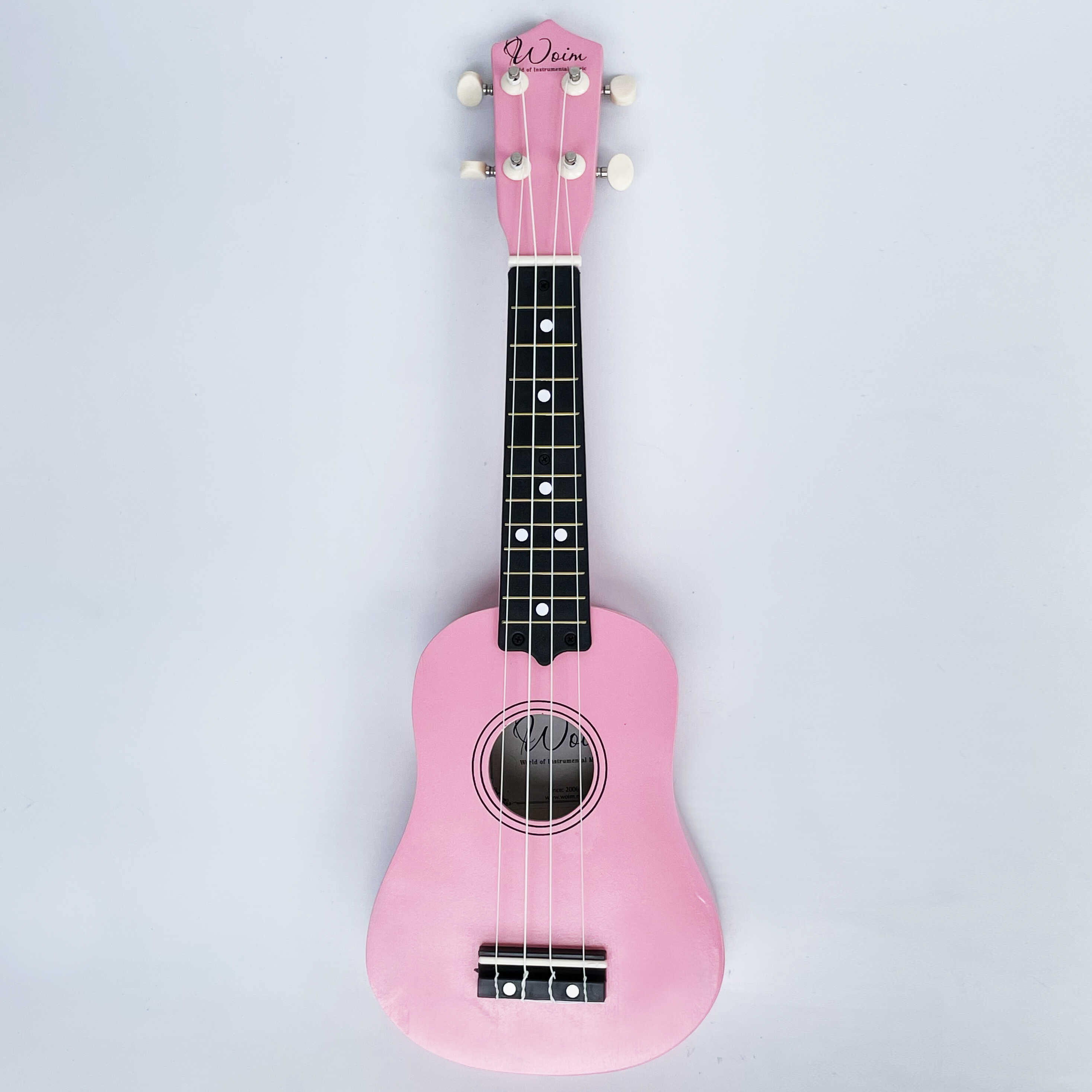 Đàn Ukulele Soprano Woim 35A15 Tặng Kèm Capo Nâng Tông - Hồng Nhạt