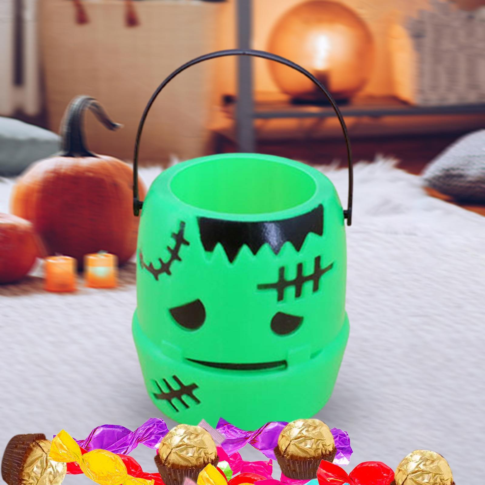 Pumpkin Bucket Trick or Treat Bucket for Props Table Decoration Holiday Gift