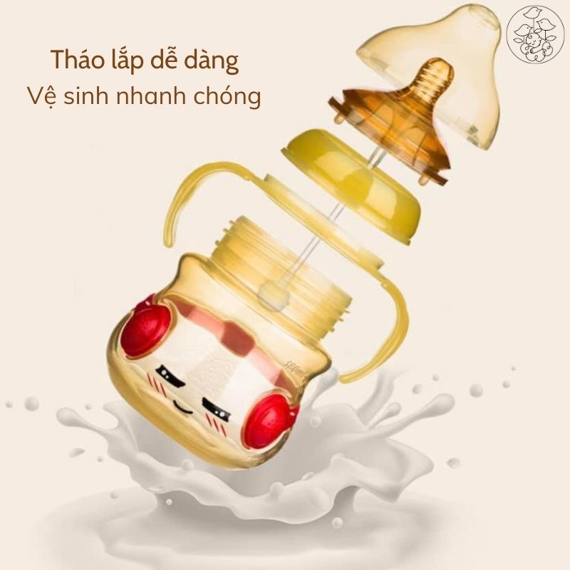 Bình sữa bụng bầu Loluli cảm ứng nhiệt nhựa PPSM kháng khuẩn - 180ml