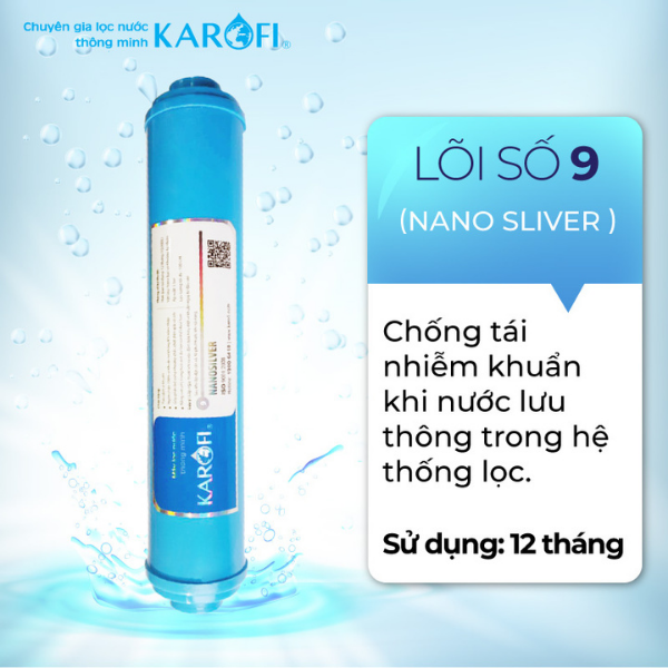 LÕI LỌC KAROFI SỐ 9 - LÕI NANO SILVER DIỆT KHUẨN - Hàng Chính Hãng