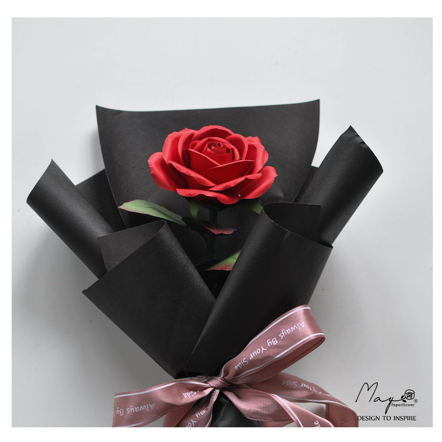 Hoa giấy handmade cao cấp - Red Rose Maypaperflower - hoa giấy nghệ thuật