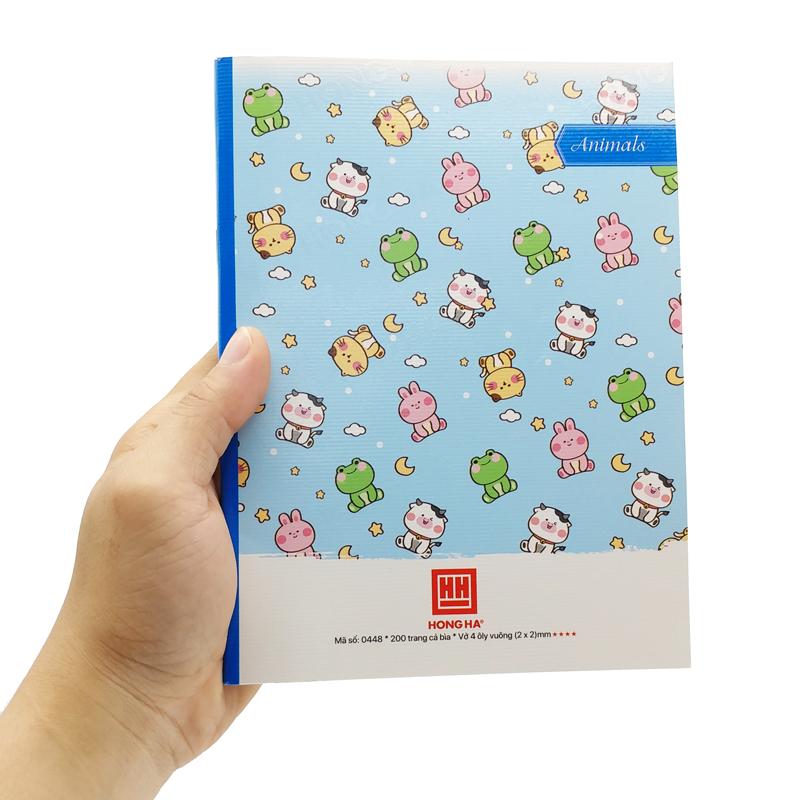 Combo 5 Tập Học Sinh Class Animals 4 Ô Ly Vuông 200 Trang 70gsm - Hồng Hà 0448 (Mẫu Sản Phẩm Giao Ngẫu Nhiên)