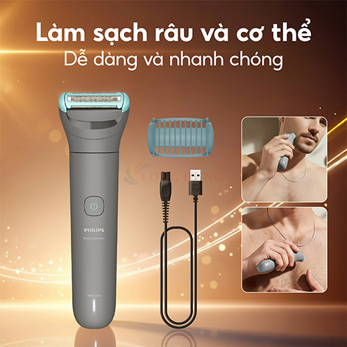 Máy làm sạch lông cho nam Philips Body Groomer 3000 Series BG3470/15 - Hàng chính hãng