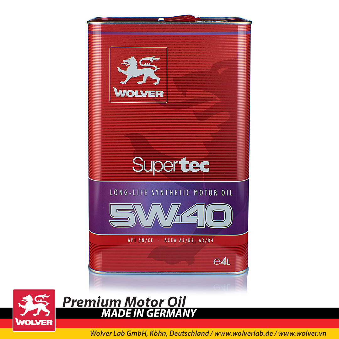 Dầu Nhớt Tổng Hợp Động Cơ Ô tô WOLVER SUPERTEC 5W40 (4 Lít)