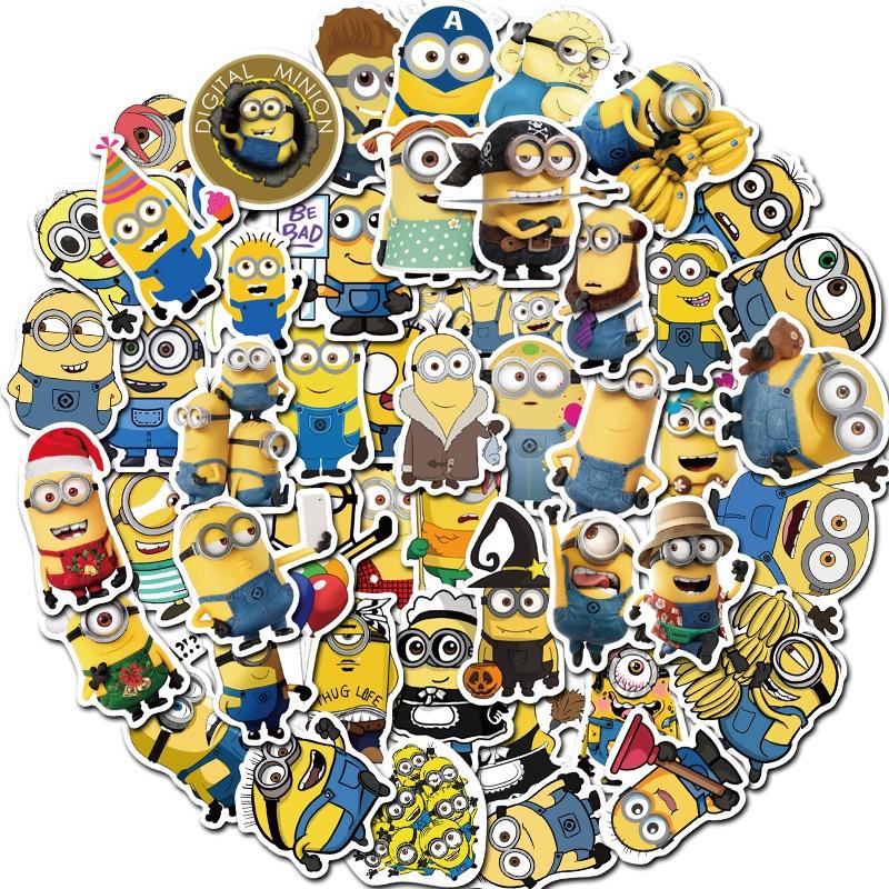 Bộ sticker MINION nhãn dán trang trí mũ bảo hiểm, đàn, guitar, ukulele, điện thoại laptop