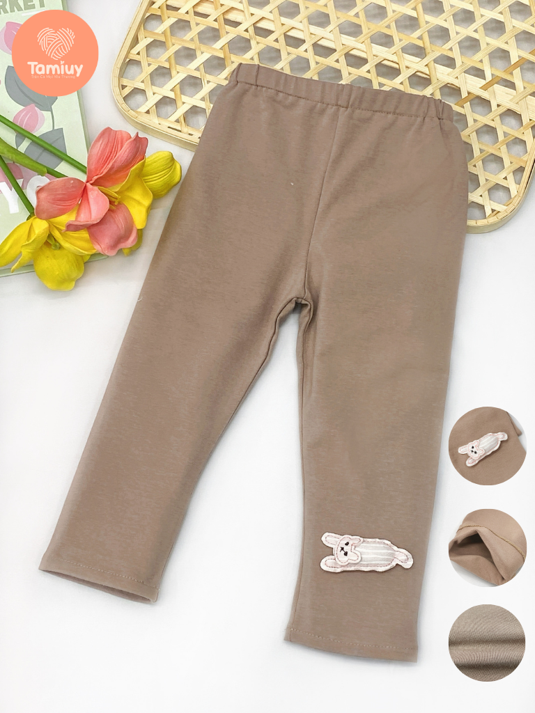 Quần Leg Dài Đính Thú Chất Thun Cotton Dành Cho Bé 1-10 Tuổi