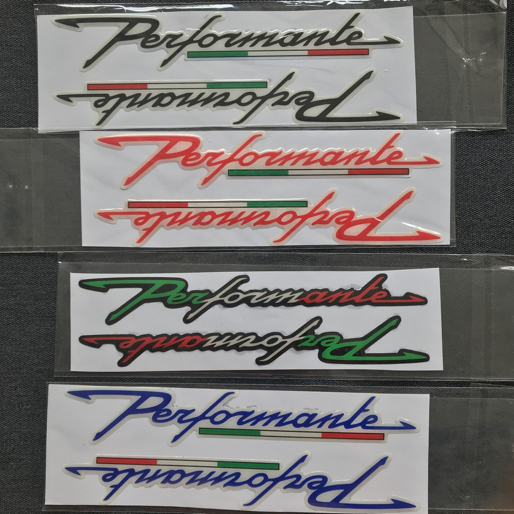Tem chữ nổi Performante trang trí nhiều loại xe