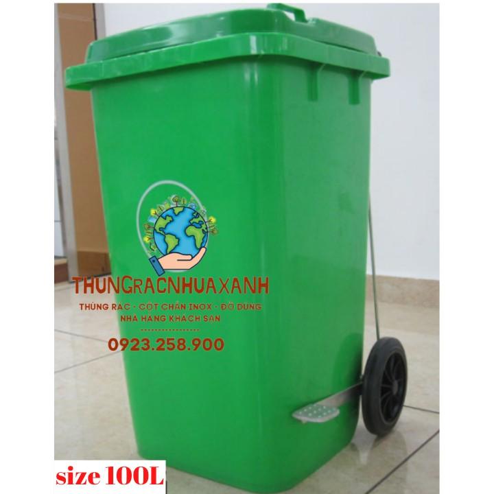 THÙNG RÁC CÔNG CỘNG NHỰA ĐẠP CHÂN 100L - THÙNG RÁC NHỰA ĐẠP CHÂN