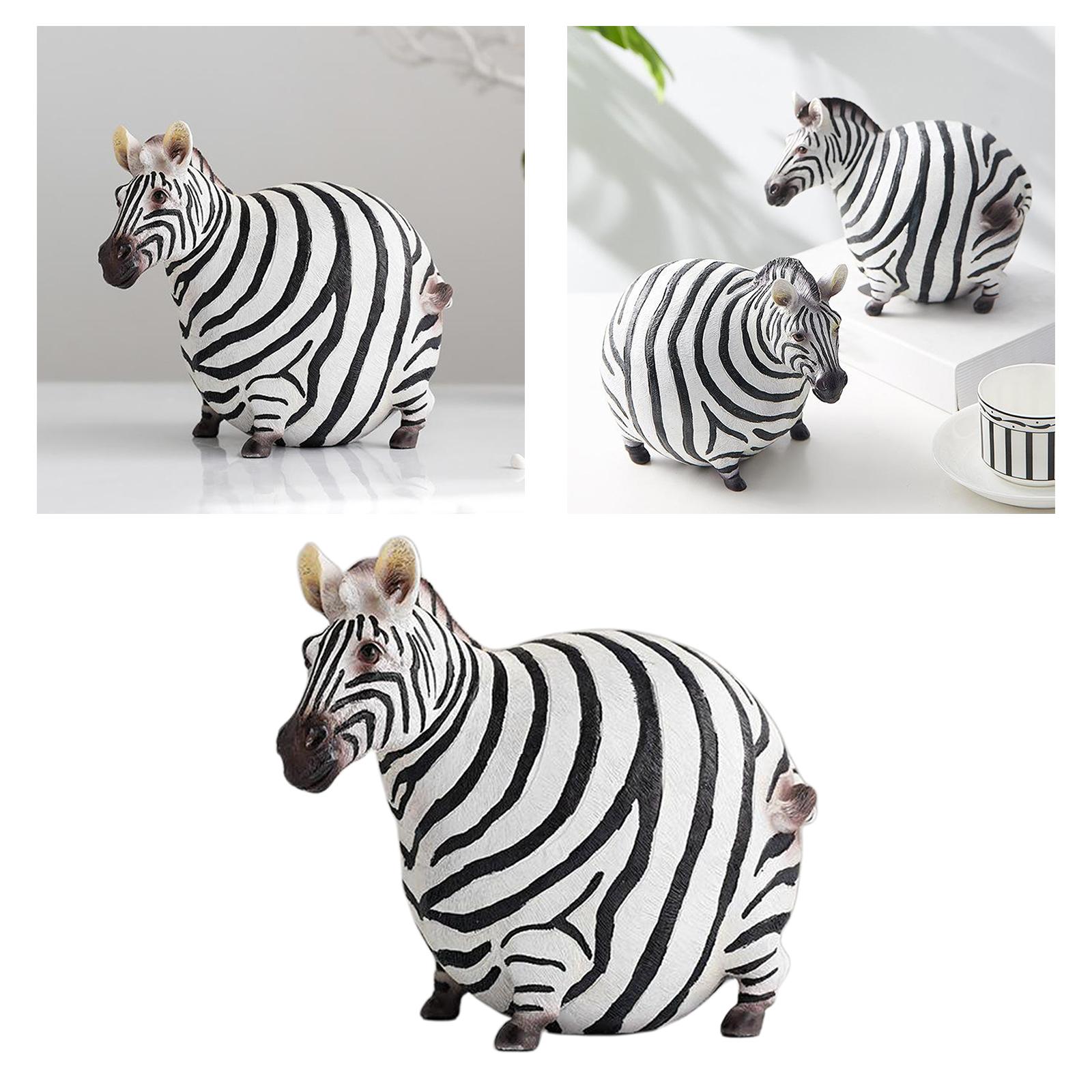 Super Cute Handmade Zebra Figurine, Resin Kids Toy, Animal Figure Model, Art Collectible, Home Office Decoration Gift