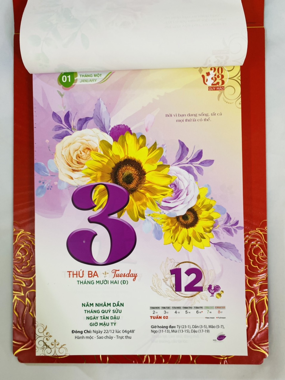 LỊCH TẾT 2023 BLOC LỊCH SIÊU ĐẠI KT 20X30cm SEN VIỆT - BỐN MÙA LỘC PHÁT