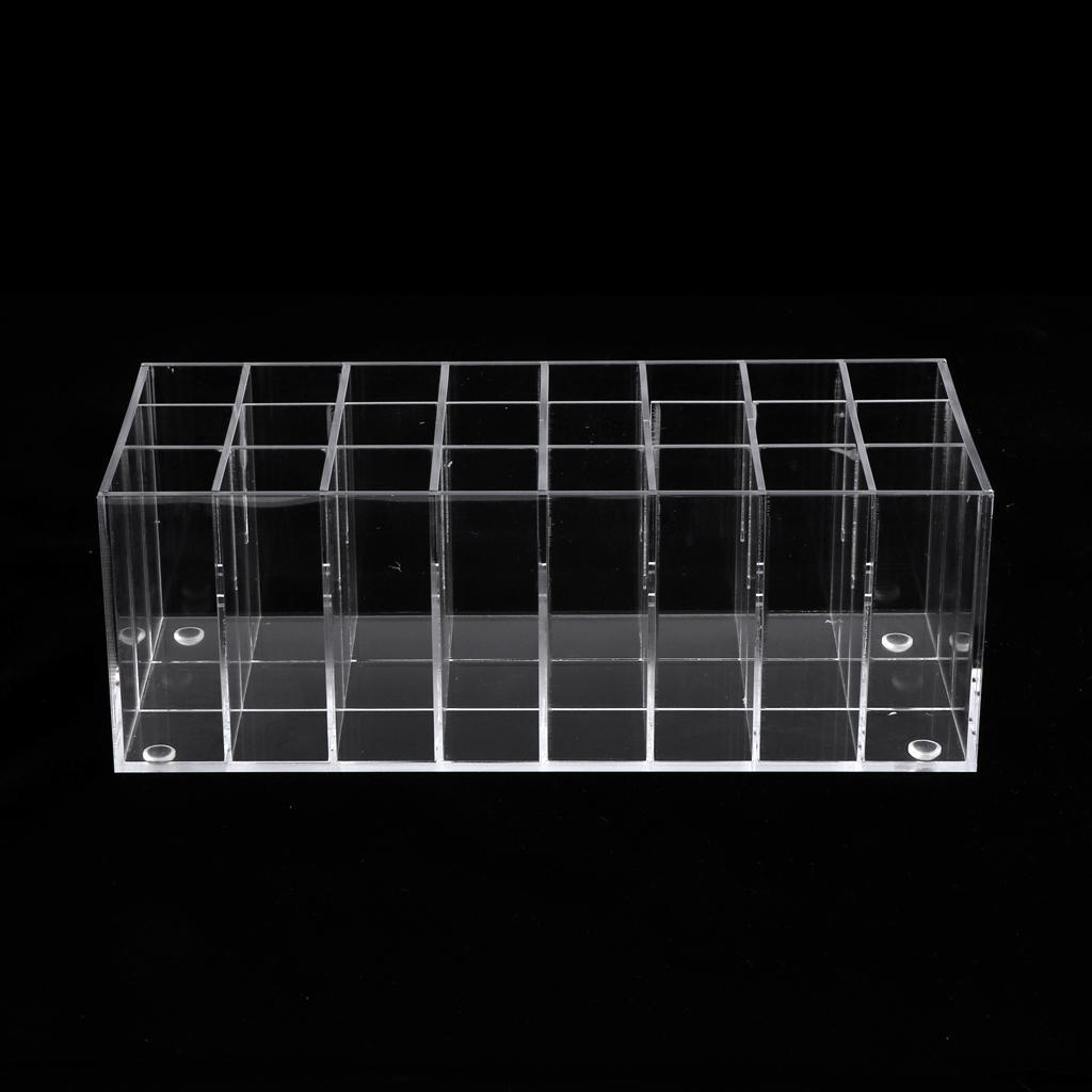 2x Lipstick Holder Lip Gloss Display Stand 24 Grids Acrylic Makeup Organizer