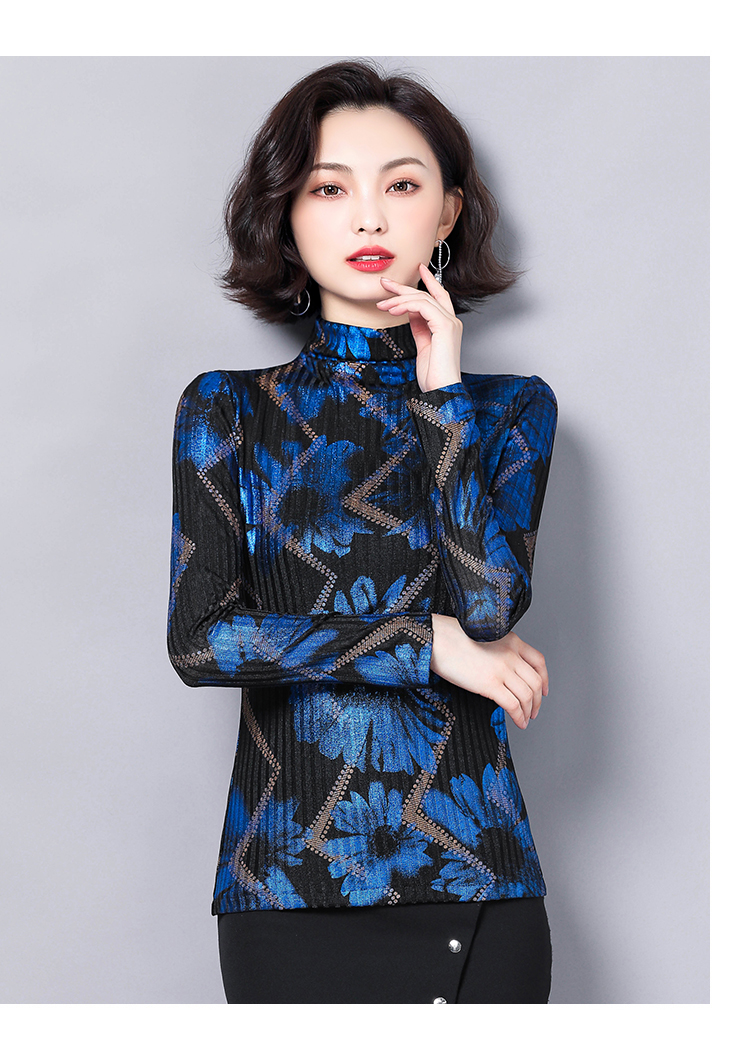 Hàng Quảng Châu - Áo kiểu thu đông thun lưới họa tiết kim tuyến cao cấp - A21191