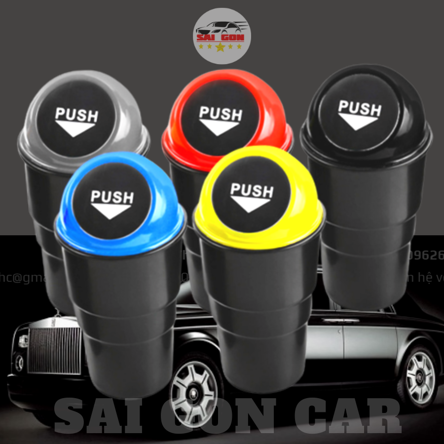 Thùng rác mini ô tô , thùng đựng rác cho xe hơi rất tiện lợi , thiết kế siêu xinh, nắp đậy lò xo tự động.
