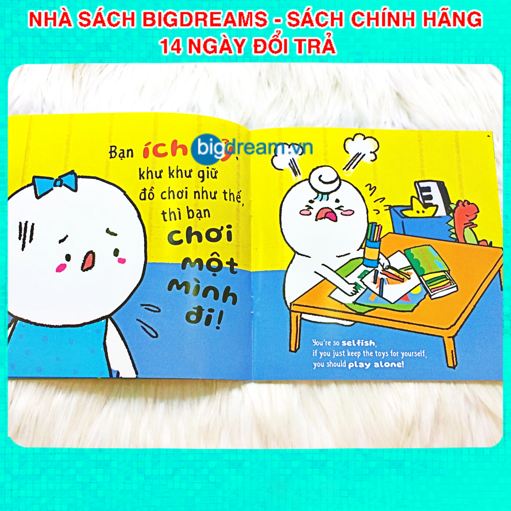 BẢN MỚI SONG NGỮ Miu Bé Nhỏ Đừng Ích Kỷ Nhé! P2 Ehon Kĩ Năng Sống Cho Bé 1-6 Tuổi Miu miu tự lập hiểu chuyện