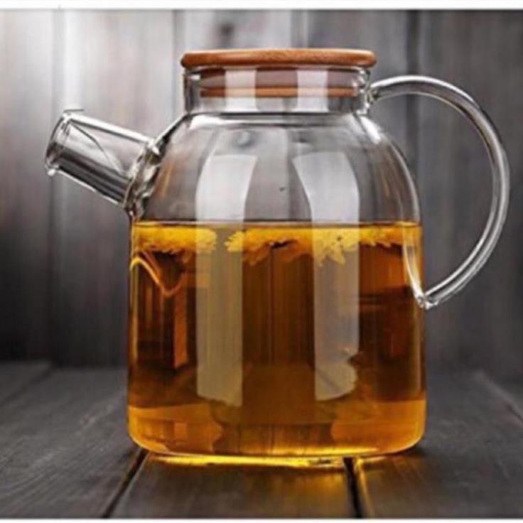 Ấm trà thủy tinh nắp tre 1600ml