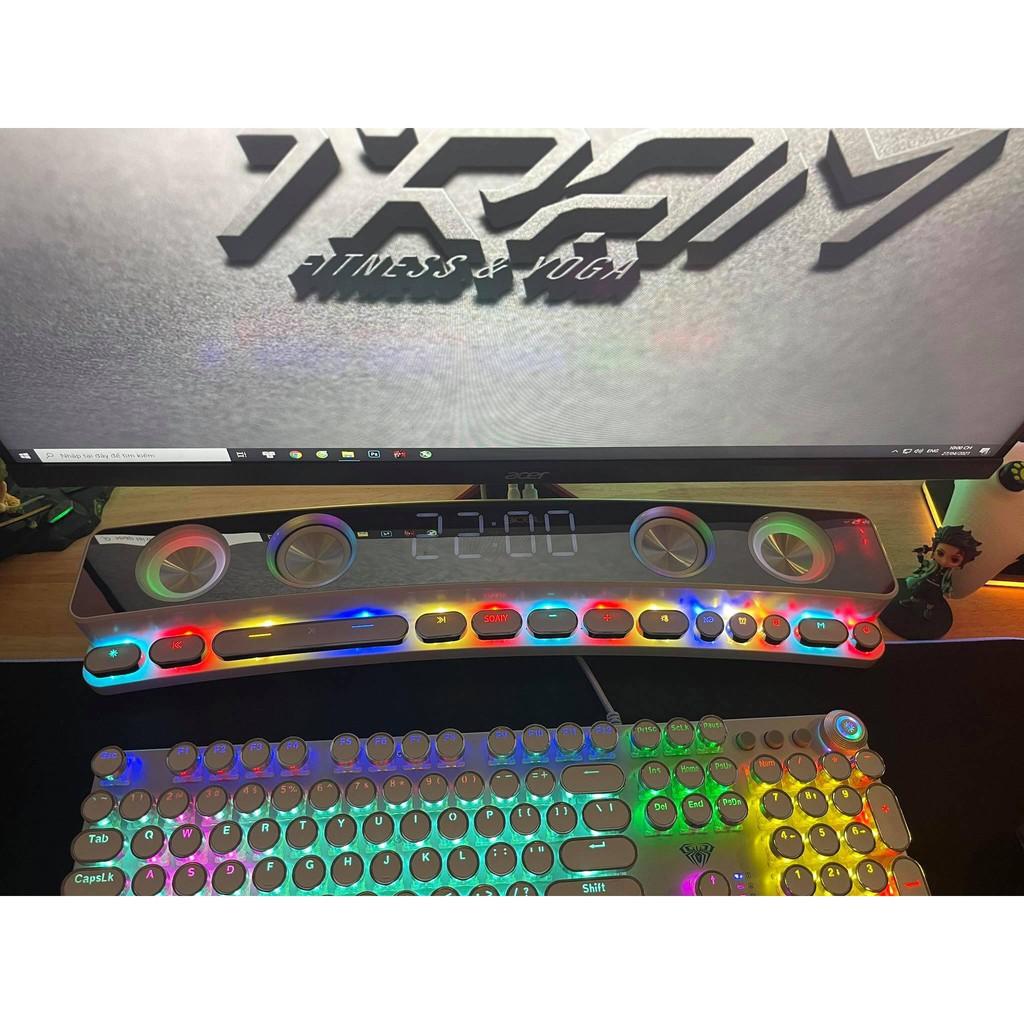 Bàn Phím Cơ Gaming ZK4 Pro Led RGB - Nút tròn viền bạc phím cơ nổi siêu nảy cao cấp - Fullsize 20 chế độ đèn LED